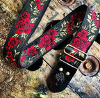Guitar Strap Black Rose