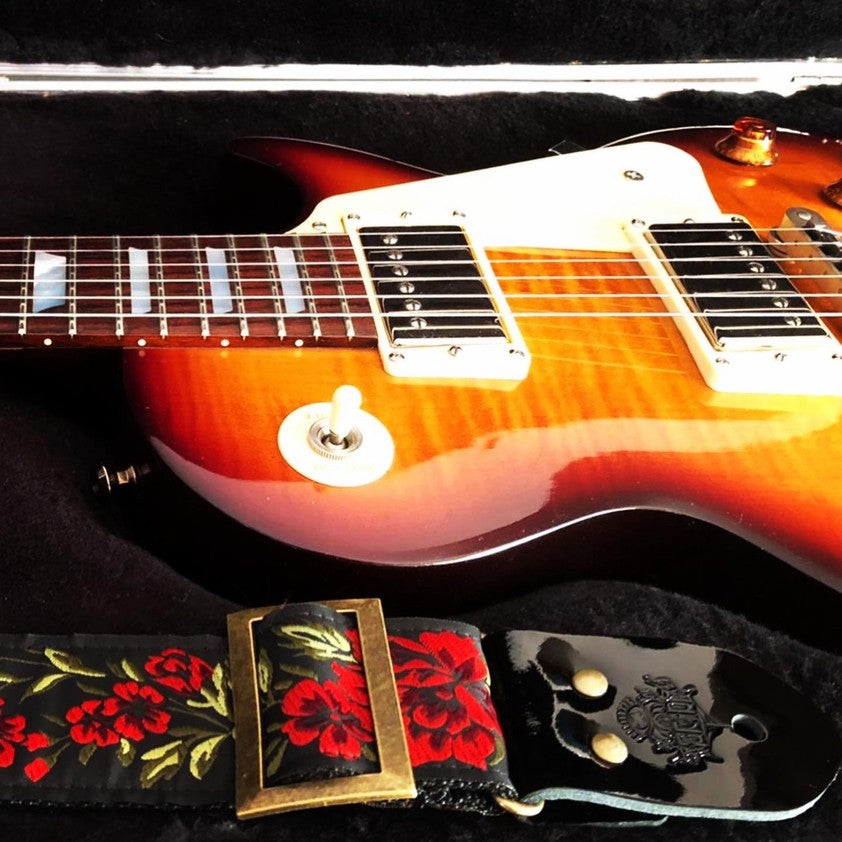 Guitar Strap Black Rose