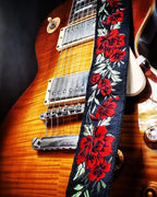 Guitar Strap Black Rose