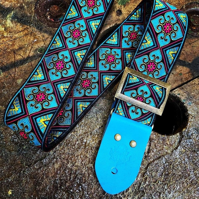 Guitar Strap Blue Lotus