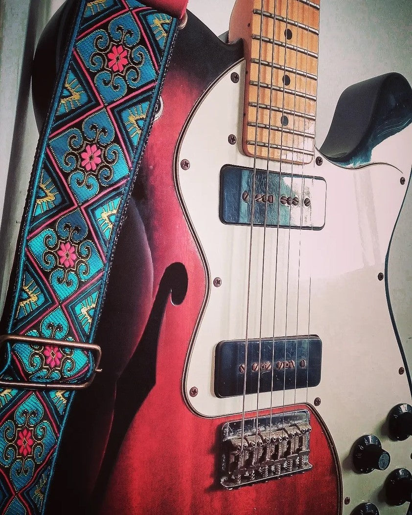 Guitar Strap Blue Lotus
