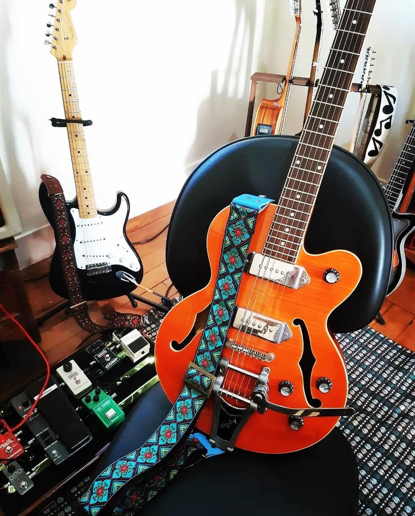 Guitar Strap Blue Lotus