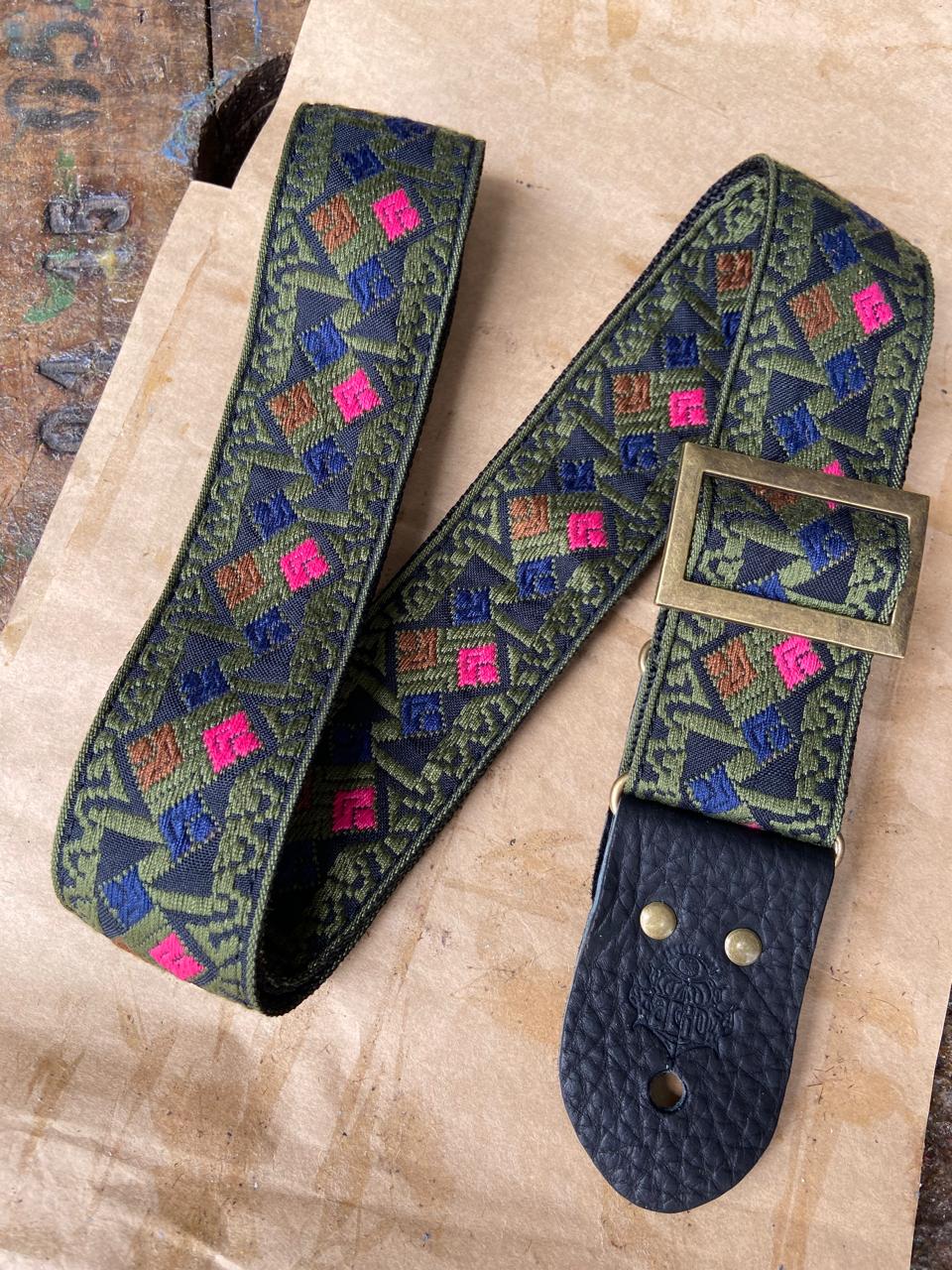 Guitar Strap Green Diamond