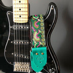 Guitar Strap Green Peacock