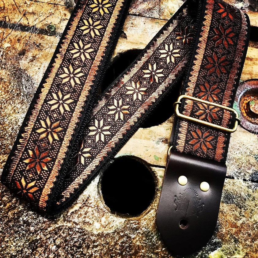 Guitar Strap Poinsettia Copper