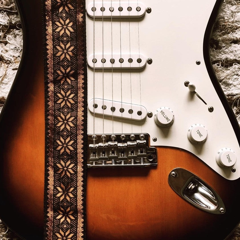 Guitar Strap Poinsettia Copper