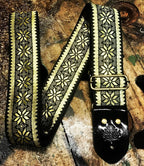Guitar Strap Poinsettia Gold