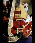 Guitar Strap Poinsettia Gold