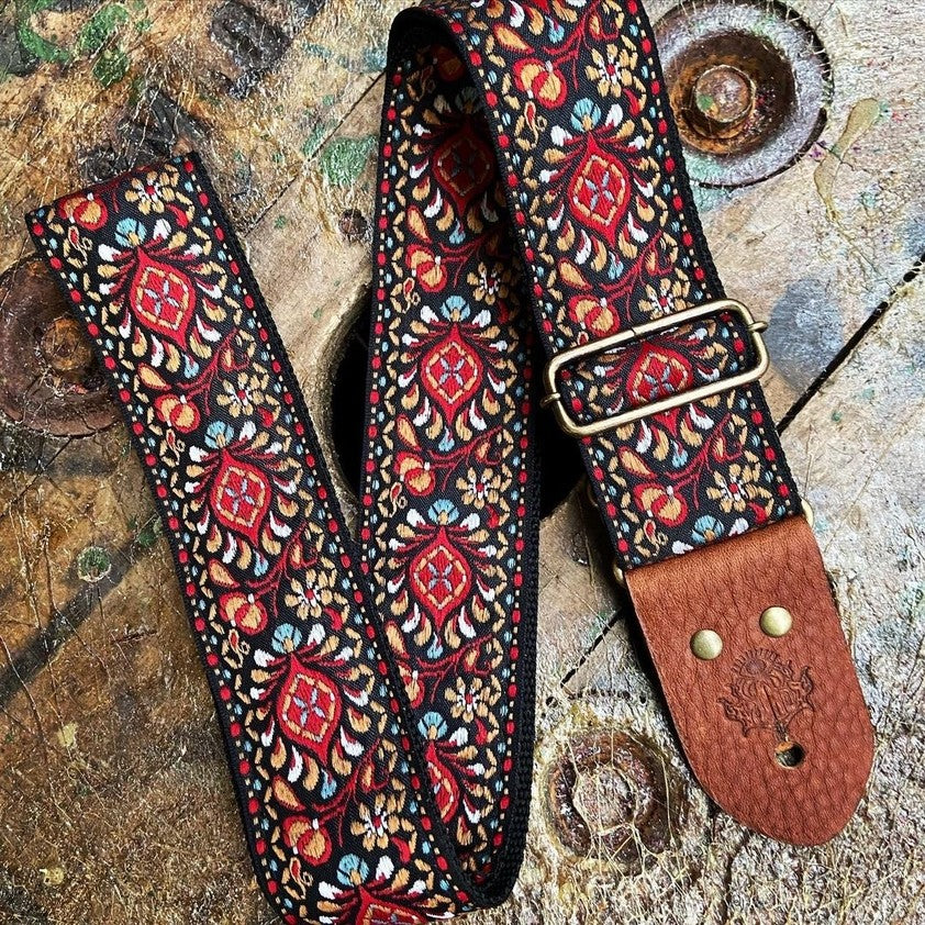 Guitar Strap Red Folk Blues