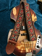 Guitar Strap Red Folk Blues