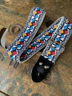 Guitar Strap White Diamonds
