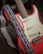 Guitar Strap White Diamonds