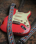 Guitar Strap White Diamonds