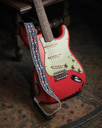 Guitar Strap White Diamonds
